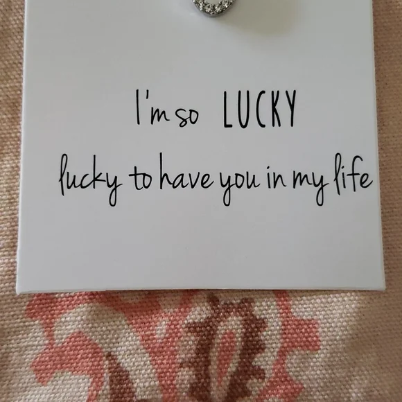 Horseshoe Necklace I'm so lucky to have you in my life Rhinestone Dainty Horsesh - Picture 5 of 9